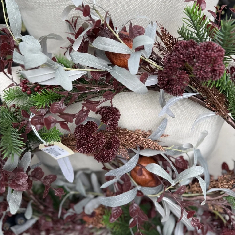 Frontgate Burgundy Pomegranate Garland - NWT